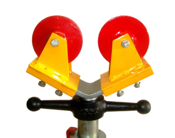 Pipe Stand Steel Wheeled Roller Head Set of 2