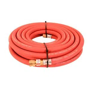 Fitted Acetylene Welding Hose - 6mm Bore x 10m - 1/4" Fittings (Non-Return Flame Trap)