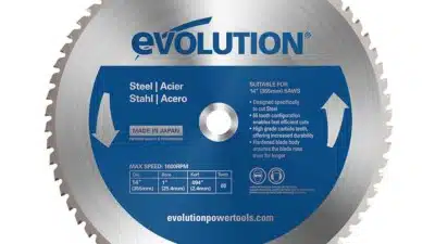 Evolution 355mm TCT Chop Saw Blade - Steel, Aluminium & Stainless Steel (25.4mm Bore)