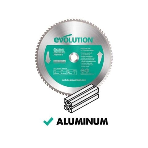 Evolution Circular Saw Blades - 355mm Aluminium Cutting - 80T TCT - Chop Saw Blade - Image 2