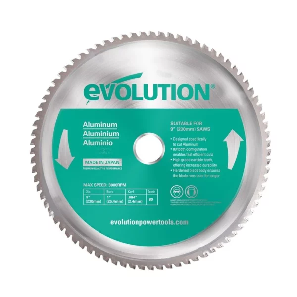 evolution 230mm aluminium cutting 80t blade