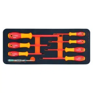 Custor 1000V Insulated Screwdriver Set VDE and IEC 60900 Compliant with Voltage Tester 8 Piece