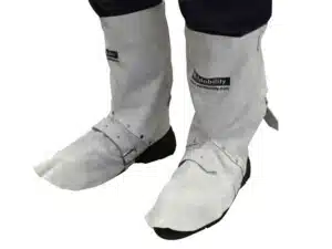 Chrome Leather Welding Spats - Buckle Fastening - Large