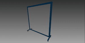 Free Standing Social Distancing Screen with Castors 1.2 m x 2 m