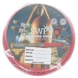 Fitted Acetylene Welding Hose - 10mm Bore, 3/8" BSP Fittings