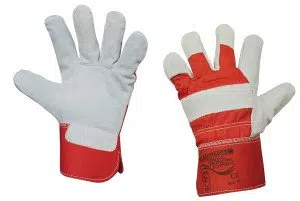 Power Rigger Gloves - Cow Split Leather (Rubberised Cuff, Fully Lined)
