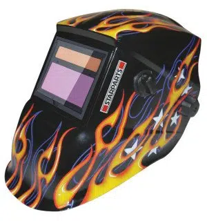 Flame Auto-Darkening Welding Helmet - Shade 9-13 (Large View, Grind Mode)