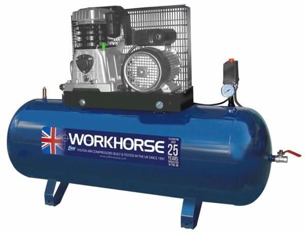 0006938 workhorse air compressor 3hp 150l 230v hd