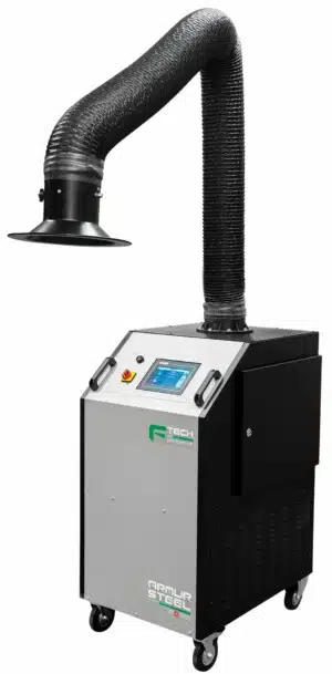 F-Tech Armur Steel Mobile Fume Unit 230V with 7" Touch Panel c/w 3mtr Armoflex Arm