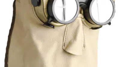 Leather Welding Mask (Monkey Mask) with Flip Up Goggles