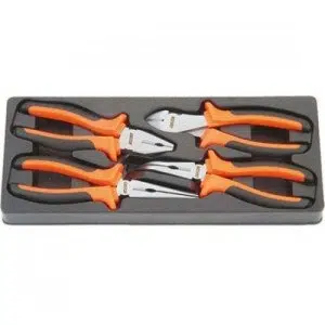 4-Piece Pliers Set - Combination, Long Nose, Diagonal & Bent Nose (CR-V Steel)