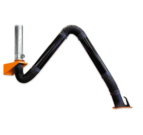 KEMPER Exhaust Arm with Hood (Exhaust Arm Length: 3 Metre Arm, Exhaust Arm Type: Rigid Metal Tube Exhaust Arm)