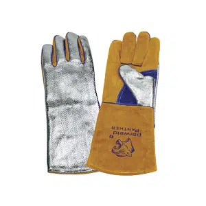 Panther Aluminised Welding Gauntlets - Kevlar Stitched, Heat Reflective Size 10 (Pack of 10 Pairs)