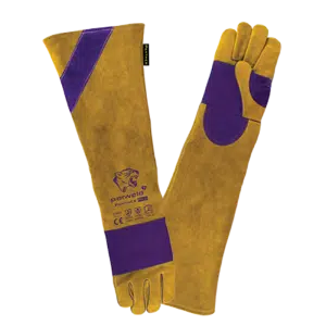 Parweld Panther PRO Long Sleeve MIG Gauntlets - A Grade Leather - 480mm Cuff (Size 10, Sold as Pair)