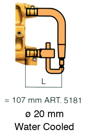 Tecna Water Cooled Arms Special Configuration 107mm Spot Welding