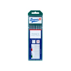 Super 6 Pure Tungsten Green Tungsten Electrodes 2mm - Pack of 10
