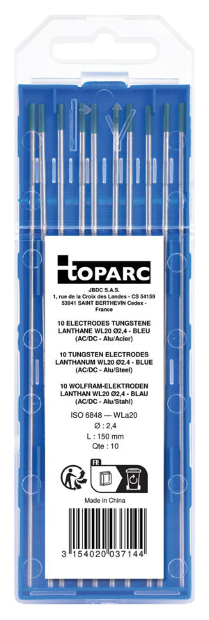 Tungsten Electrodes GYS WL20 Lanthanum Blue AC/DC TIG 2% Lanthanum Pack of 10