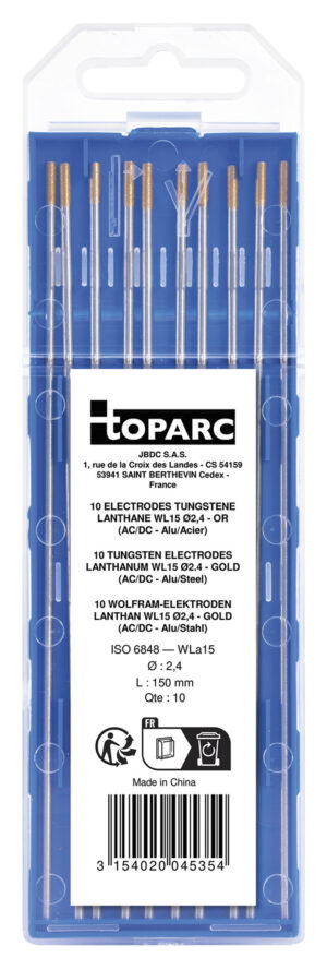 Tungsten Electrodes GYS WL15 Lanthanum Gold AC/DC TIG 1.5% Lanthanum Pack of 10