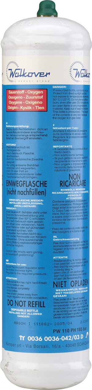 Disposable Oxygen Cartridge GYS 110L Non-Rechargeable