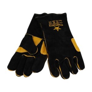 Black Premium Leather Welders Gauntlets 16in Starparts